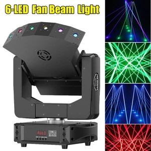 3-Axis 6-LED Fan Beam Stage Light Moving Head Disco Laser DMX Party DJ Lighting - Picture 1 of 15