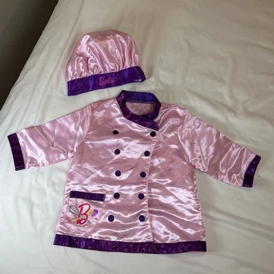 Barbie Chef Chaqueta Y Sombrero Niño Talla 4-6 Disfraz Halloween Fingir Juego Foto 1 de 4