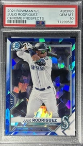 Julio Rodriguez 2021 Bowman Sapphire Edition Chrome Prospects Rookie PSA 10 - Picture 1 of 2