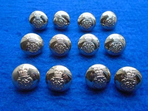 12 X INTELLIGENCE CORPS 19MM ANODISED GOLD BUTTONS WITH BRASS BACKS - Picture 1 of 4