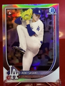 2025 Bowman Chrome Roki Sasaki #12 Red Rookie Logo Redemption RC Dodgers - Bild 1 von 2
