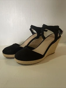 Novo (Bolivia) Wedge Sandals Black Size AU 9 - Picture 1 of 9