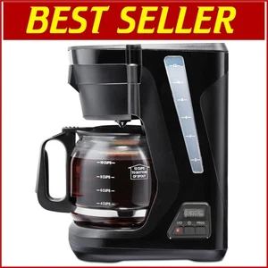 Compact 12-Cup Digital Drip Coffee Maker with Auto Shutoff - Easy-Fill Design - Picture 1 of 11