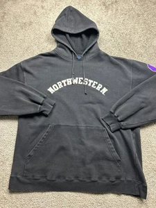 VINTAGE Northwestern University Pullover Herren Large schwarz Hoodie Wildcats Adidas - Bild 1 von 16