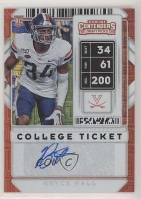 2020 Contenders Draft Picks Building Blocks Ticket /10 Bryce Hall Rookie Auto RC - Image 1 of 2