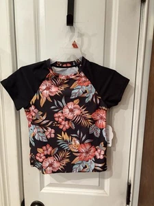 NWT Girls Size M (7-8) Rash guard Set Wonder Nation Flower Print WR - Picture 1 of 4
