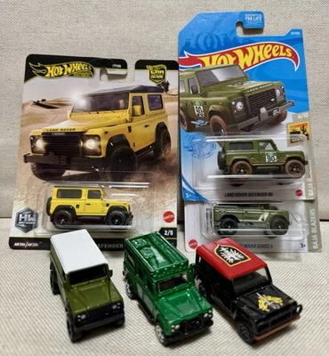 🔥Hot Wheels/Matchbox Land Rover Defender 110 ~ 90 ~ Hitch 'n Haul ~ британский ~ набор из 6 - Изображение 1 из 4