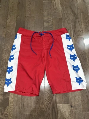 Fox Racing Board Shorts Traje de Baño para Hombres Talla 32 Rojo Blanco Azul Bandera de Estados Unidos Foto 1 de 4