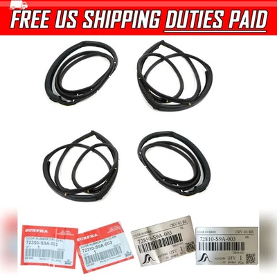 4 Weatherstrip 门密封橡胶前后适用于本田 Cr-V Crv Rd4 Rd5 Rd6 02-06 — 第 1/4 张图片