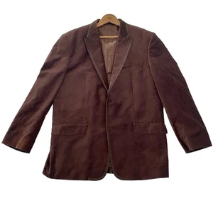 ML Material London XL Velvet Brown Blazer Sport Coat Jacket Holiday Party Pocket - Picture 1 of 16