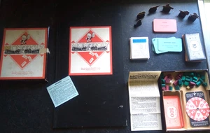 Vintage Monopoly Set g-VG John Washington Ltd Cardboard Tokens LNER Stations etc - Picture 1 of 8