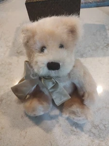 Vintage 1999 Dakin Plüsch Biege Teddy 10 Zoll gewichteter Boden beige Schleife sitzt Pads - Bild 1 von 7