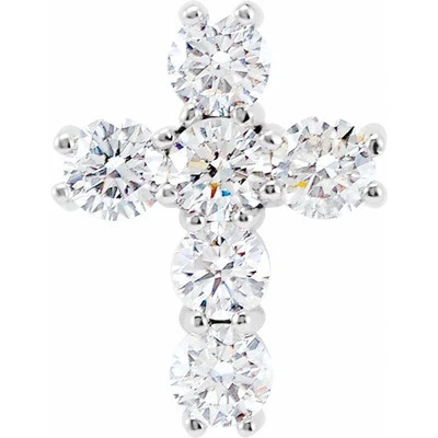Platinum 9/10 CTW Natural Diamond Cross Pendant - Image 1 of 2