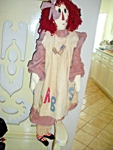 GROßE Jumbo 36 Zoll Vintage handgefertigte RAGGEDY ANN PUPPE MIT HÜPFEN. - Bild 1 von 5