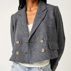 Free People Blazer - Heritage Zweireiher Cropped Länge Gr. Large - Bild 1 von 9