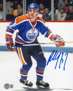 PAUL COFFEY SIGNED EDMONTON OILERS 8x10 PHOTO BECKETT WITNESSED QR COA - Picture 1 of 1