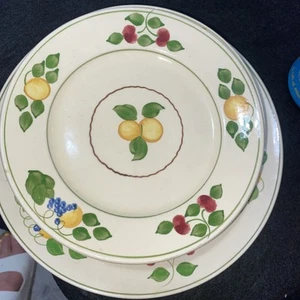 9 X Adams Titian Ware Fruit Pattern 7in Dessert Pie Plate(s) Royal Ivory China - Picture 1 of 19