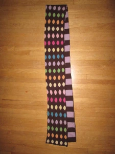 New SAKS FIFTH AVENUE Wild About Cashmere Multi-Color Polka Dots + Stripes Scarf - Picture 1 of 5