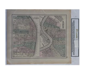 Antik O.W. Gray's 1870er Jahre St. Louis und New Orleans Stadtkarten (16" x 19") - Bild 1 von 1