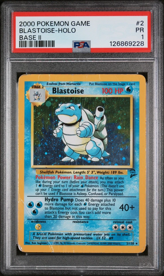 2000 Pokemon Base Set 2 Holo Blastoise #2 PSA 1 - Image 1 of 2