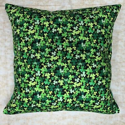 Shamrock Irish Luck Lucky Leprechaun Cushion Cover Case fits 18" x 18" Cotton - Image 1 of 2