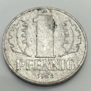 1962 A Germany One 1 Pfennig KM# 8.1 Circulated Coin E717 - Picture 1 of 4