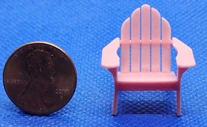 Dollhouse Miniature Quarter Scale Adirondack Chair in Pink - 1:48 - Picture 1 of 3