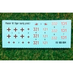 FOXBOT 100-004-Tiger Scale 1:100 Decal German Heavy Tank Pz.Kpfw VI Tiger early - Picture 1 of 6