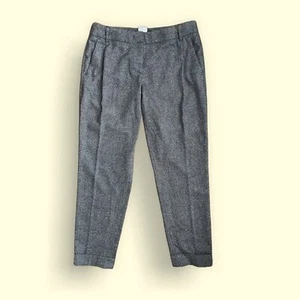 Weekend Max Mara Pleated Front Cuffed Gray Wool Tweed Dress Pants Size 6 - Picture 1 of 8