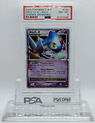 POKEMON LEGENDS AWAKENED AZELF LV. X #140 ULTRA RARE HOLO FOIL PSA 8 NM-MT #* - Image 1 of 4
