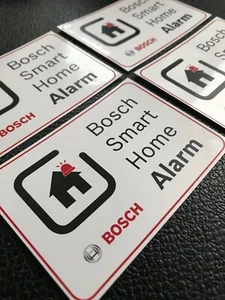 4x BOSCH SMART HOME ALARM | ALARMANLAGE | WARN HINWEIS AUFKLEBER STICKER SCHILD - Bild 1 von 4