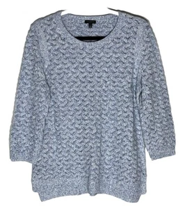 Talbots Womens Pointelle Knit Sweater Size L Linen Cotton Lagenlook Cottagecore - Bild 1 von 12