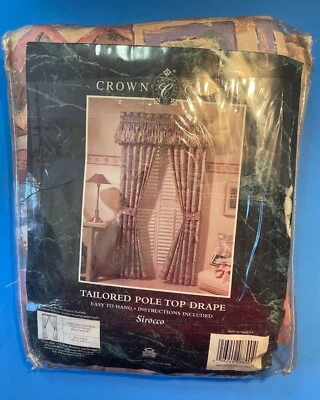 1 Par CROWN CRAFTS Siroco Cortinas Poste Top A Medida Forradas 80x84 Foto 1 de 4