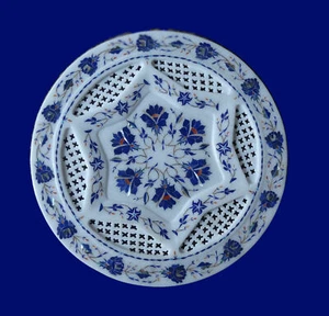 Placa de mármol de 12" Pietra Dura Lapis Piedra Preciosa Semi Decoración Hecha a Mano - Imagen 1 de 1