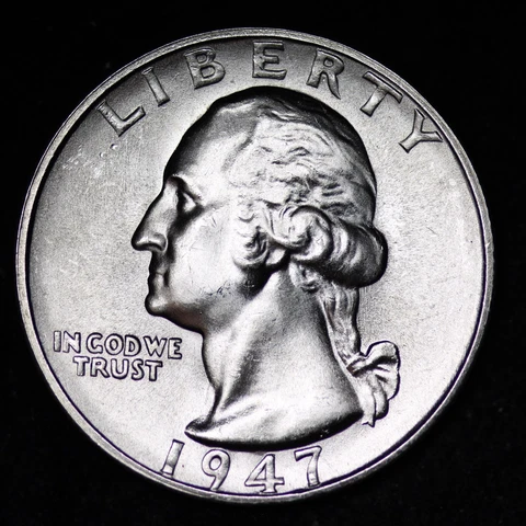 UNCIRCULATED UNC MS 1947-S WASHINGTON SILVER QUARTER FREE SHIPPING Cover