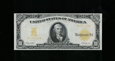 Billete moneda de oro Hillegas certificado oro $10 SC SCARCER 1907 (110) Foto 1 de 3
