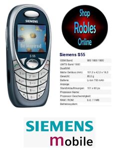 Siemens S55 Blau (Ohne Simlock) TriBand Original Germany Gut Akzeptabel
