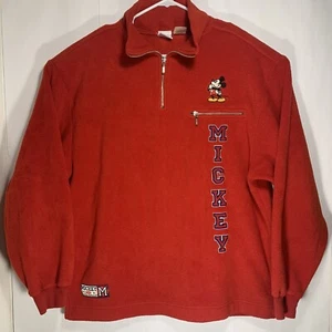 Vintage Disney Store “MICKEY" Mickey Mouse fleece pullover shirt Size Large - Picture 1 of 5