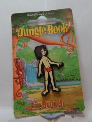  Vintage Disney Pin  Badge Jungle Book Mowgli Carded - Image 1 of 4
