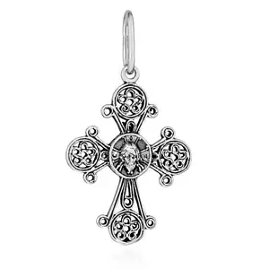 925er Sterlingsilber Kreuz Orthodoxe Kruzifix Anhänger Glaubenssymbol 6281 Taufe - Bild 1 von 2