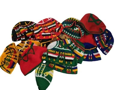 Sombrero musulmán marroquí lana kufi hecho a mano oración calavera gorra motivos amazigh Foto 1 de 4