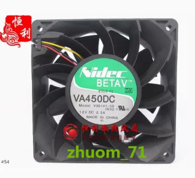 1PC NIDEC V35141-58 12038 12V 2.2A Case radiator cooling Fan - Image 1 of 2