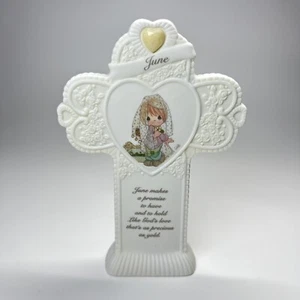 PRECIOUS MOMENTS MONTHLY STANDING CROSS - JUNE / PEARL - Picture 1 of 7