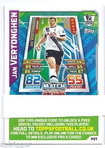 2015 / 2016 EPL Match Attax Live (P27) jan VERTONGHEN Tottenham - Picture 1 of 1