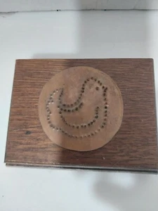 Vintage Wood Playing Card Holder Box; Brass Duck Original SEALED 1983 Duck Cards - Picture 1 of 5