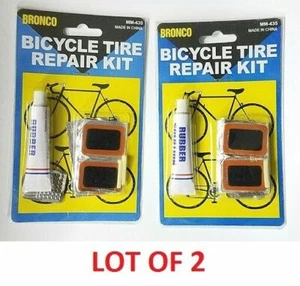2X Bike Bicycle Flat Tire Repair Patch Glue Tool Set Tyre Rubber Tube Fix KiT - Picture 1 of 4