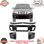 Front Bumper +Fillers +End Caps Primed Steel For 2004-2008 Nissan Titan /Armada Nissan Armada
