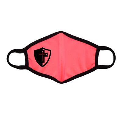 Máscara facial de tela con cruz bíblica cristiana Jesús en escudo como escritura/versículo Foto 1 de 4