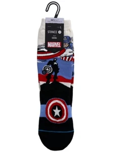Stance Captain America Kids Casual Crew Height Socks Size Large Marvel INFIKNIT - Picture 1 of 2