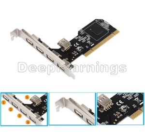 Neu High Speed 480Mbps 5 Port USB 2.0 PCI Hub Karte Controller Adapter Modul - Bild 1 von 4
